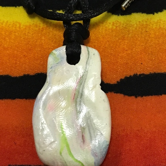 Ceramic One of a Kind Handmade Vintage Rare Unique Boho Necklace - Picture 7 of 16